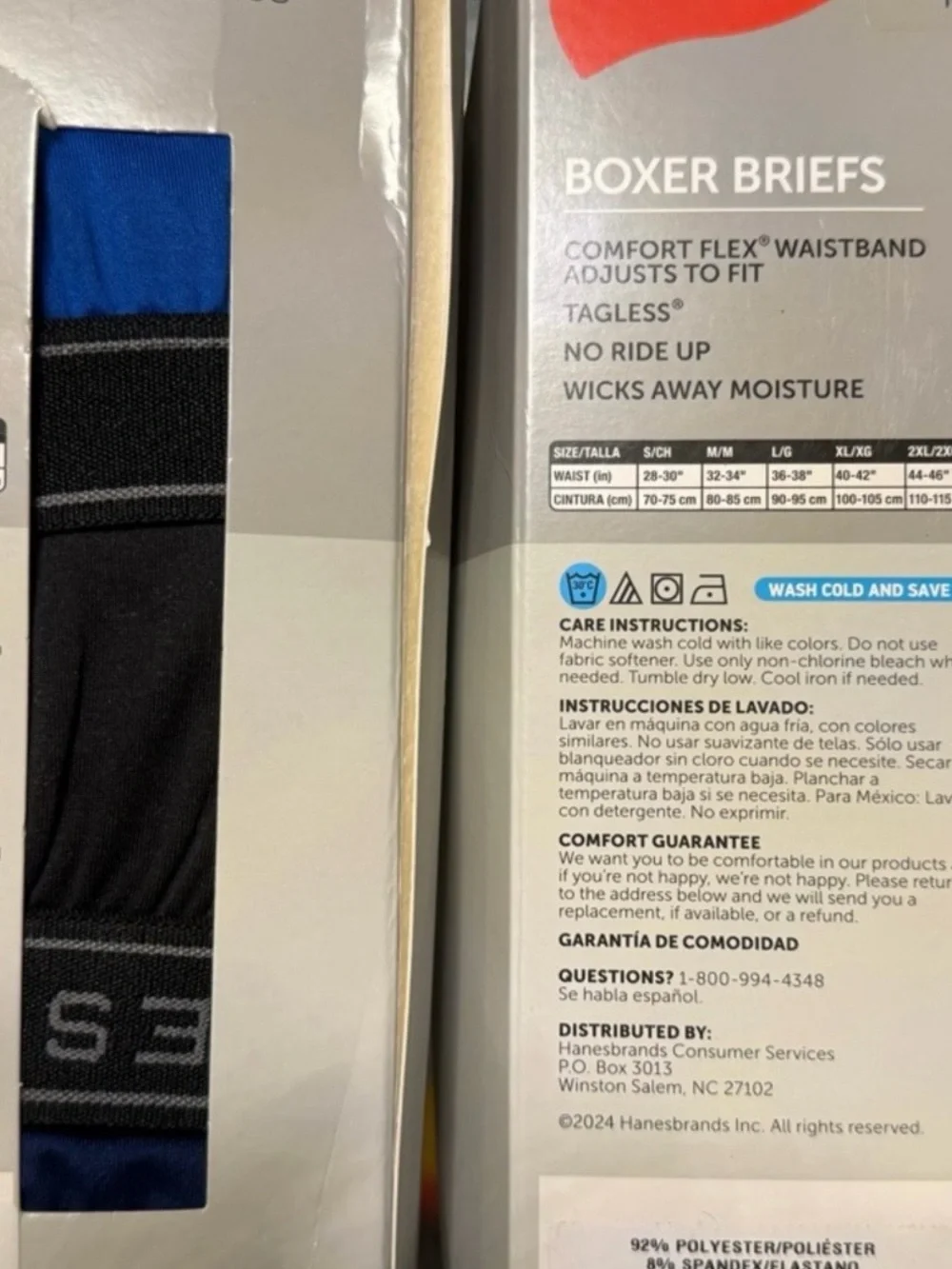 NWT Hanes Two Pack Bundle Size  2XL Men’s 6-Pack Performance Stretch Boxer Brief